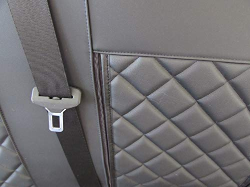 Texmar Designet Sitzbezüge für Peugeot Boxer, Citroen Jumper, Fiat Ducato 2002–2006, RHD, Kunstleder, Schwarz, 2 + 1 (1 Einzel, 1 Doppel)
