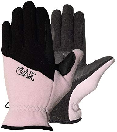 AK Horse Riding Gloves for Women & Kids – Warm Polar Fleece Equestrian Gloves for Winter, Cozy Daily Use Riding Gloves, Soft Grip & Lightweight – AKRS-6186 (Black/Pink, M)