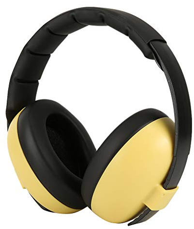 Sxhlseller Protección auditiva para niños Orejeras de Seguridad, 22dB Bloqueo de Ruido Orejeras para niños Banda para la Cabeza Ajustable Auriculares para Dormir, estudiar(Yellow)