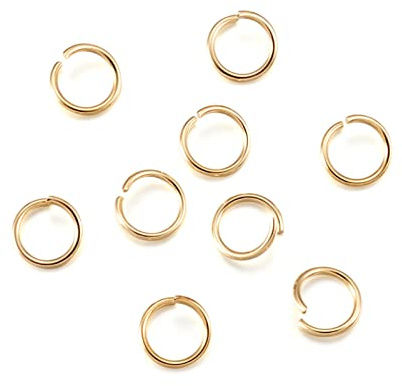 Craftdady Binderinge aus Edelstahl, 10 mm, starkes Metall, offen, goldener Verbindungsring für Schmuck, Halsketten, Ohrringe, Basteln, 200 Stück