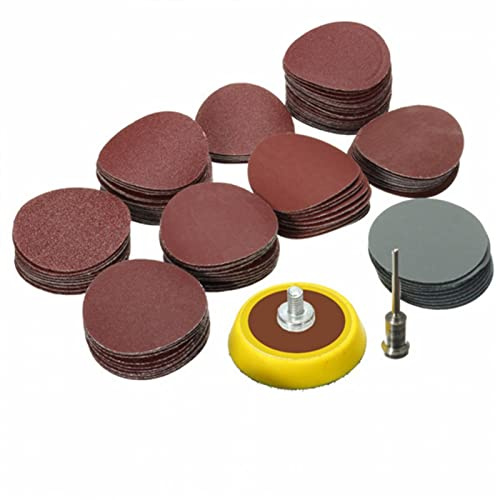 Parthan 100 Stück Schleifpapier - Schleifaufsatz Bohrmaschine, Schleifscheibe mit 25mm Polierpad Adapter, Reinigungswerkzeug für Polieren 1/8 Flexibles Set