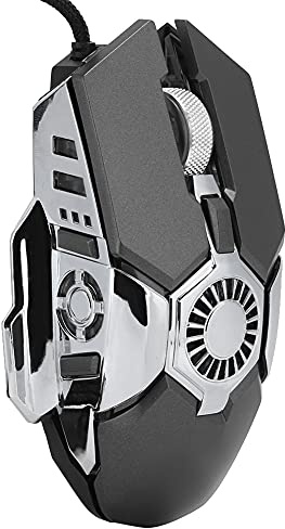 Zunate Computermaus,Mechanische Gaming-Maus,4-Fach DPI,7 Arten von RGB-Beleuchtung,Kommt mit Lüfterkühlung,Allround-IC-Chip-Kühlung,Entwickelt für Gaming(Grau)