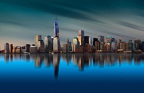 Fotomural Efecto 3D Moderno Manhattan Puente De Brooklyn Times Square Estados Unidos América Isla Río Skyline Panorama Vintage Retro Decoración Xxl Mural Póster Papel Pintado Moderno-200X100 Cm