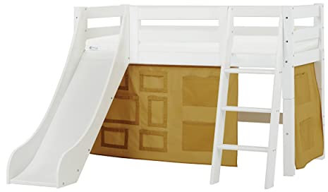 Hoppekids ECO Luxury Hochbett mit Rutsche | 70x160 | Herbst Gelb | Mit schräger Leiter und passende Matratze | Das Nordische Umweltzeichen | FSC®-zertifiziertes | Entworfen in Dänemark