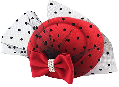 JIHUOO Chapeau de fascinateur en perles - Pour mariage, thé, fête, chapeaux, voile, serre-tête, accessoires pour cheveux pour filles et femmes