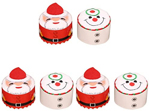 Zerodeko 6 STK Weihnachten Waschlappen Weihnachts-Sankt-handtücher Weihnachtliche Fingerspitzentücher Süßes Handtuchgeschenk Urlaubshandtücher Weiche Babytücher Karikatur Kleines