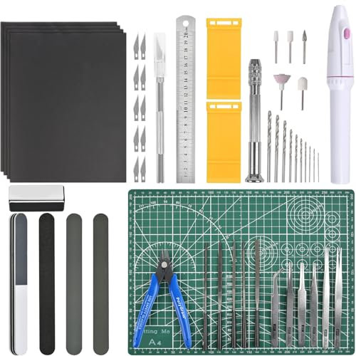 Outils de Modelisme Gundam Modèle d'outils Kit, 53 Pièces Ensemble d'outils de Construction de Loisirs, Uutils de Modélisation de Base Gundam et Ensemble d'artisanat pour la Construction Réparation