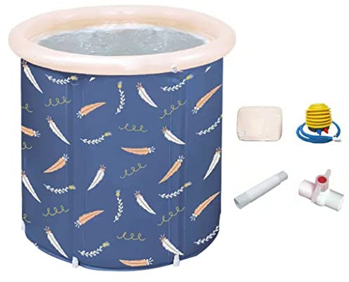 Faltbare Tragbare Badewanne, Federbadewanne Mit Freistehender Duschkabine, Umweltfreundliche Faltbare Badewanne for Erwachsene Im Bad for Kleine Räume, Heißes Bad, Eisbad, Whirlpool, Blau