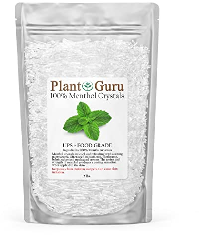 Menthol Crystals 2 lbs. Bulk Mentha Arvensis 100% Pure Natural USP Food Grade - Great For Cosmetics, Salves, Balms, Creams and Soap Making.