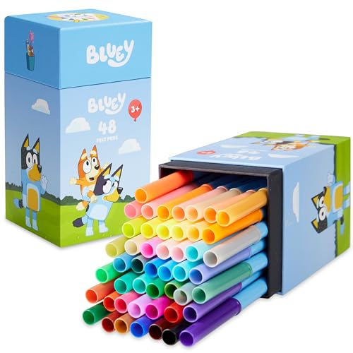 BlueY Filzstifte für Kinder Ab 3 Jahren - Set Mit 48 Stück Auswaschbaren Fasermalern - Geschenke