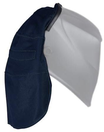 Welding helmet rear extension cover, helmet neck, neck visor, anti-glare, with press-fit seal