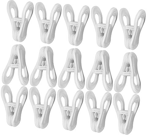 Zerodeko 25pezzi Mollette Plastica Per Stendibiancheria Bianche Clip Antivento Multiuso Per Panni Asciugamani e Trapunte Design Leggero e Antiscivolo Per Fissaggio Sicuro