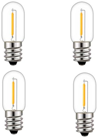 ShuoHui E14 LED 0.6W Glühbirne T16 Kleine E14 COB Warmweiss 2200K Mini Vintage Kandelaber Birne 0.6w Ersetzt 6 watt für Nachtlicht Tischlampen Salzlampen 220V-240V (2)