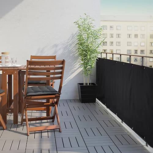 BalkonsichtschutzZaunblende Sichtschutz Blickdicht Polyester mit Ösen für Balkon Sichtschutz - Dunkelgrün 100x750cm