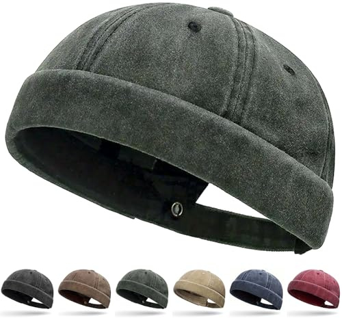 Initlove Docker Hat for Men Vintage Brimless Sailor Hat Beanie Cap