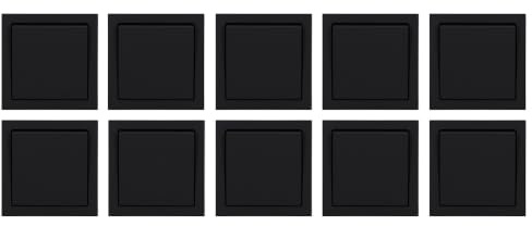 10 Stück Busch-Jaeger future linear SCHUKO Steckdosen-Set 1-fach | 10× 20 EUCKS-885 SCHUKO Steckdose mit erhöhtem Berührungsschutz und 10× 1721-885K Rahmen, schwarz matt