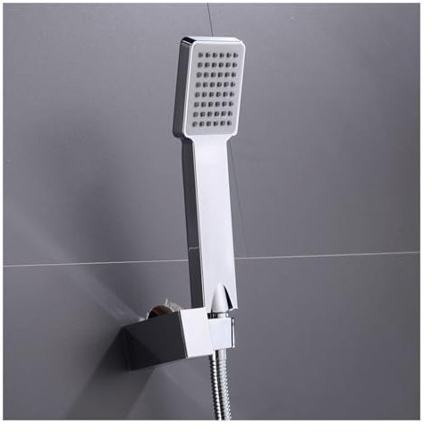 Cabeza de ducha de mano Cabezal de ducha de lluvia presurizado con rociador for baño, ducha de mano cuadrada que ahorra agua con soporte de pared y manguera(Shower Hose Only)