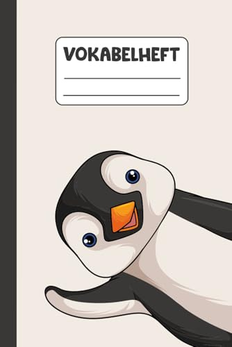 Vokabelheft: für Kinder | 2 Spalten | 110 Seiten DIN A5 | Vokabeln lernen | Pinguin