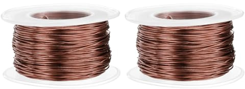 QUARKZMAN 2 stycken 20 Gauge pysseltråd aluminiumtråd 0,8 mm 30 meter flexibel flexibel aluminiumtråd metall smyckestråd blomtråd för smyckestillverkning modellering hantverk gör-det-själv, brons