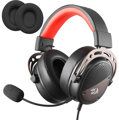 Redragon H730 USB Gaming Headset Kabel 53mm 360° Raumklang | kabelgebundenes Gaming Headset abnehmbares Mikrofon magnetische austauschbare Ohrpolster Over-Ear PC PS