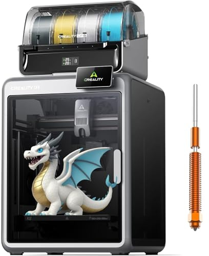 Creality K2 Combo (A) Imprimante 3D, Multicolore avec CFS, Haute Vitesse Jusqu'à 600 mm/s, Caméra IA pour la Détection des Erreurs d'impression, Nivellement Automatique Intelligent, 260 x 260 x 260 mm