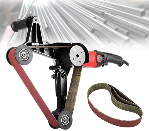 LwiftGal Pulidora Lijadora Profesional para Tubos con Bandas Lijadoras De 3/25/50/100, Velocidad Ajustable Y Cubierta Protectora para Un Pulido Y Lijado Eficientes. With3sandingbelts