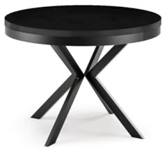 FURNLUX Edder Esstisch, Industrial Design, 100x176x76 cm, Schwarz, MDF-Melamin Tischplatte, Stahlrahmen