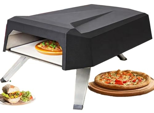 Four à pizza au propane avec couvercle et support pour intérieur et extérieur à la maison, au restaurant ou au camping