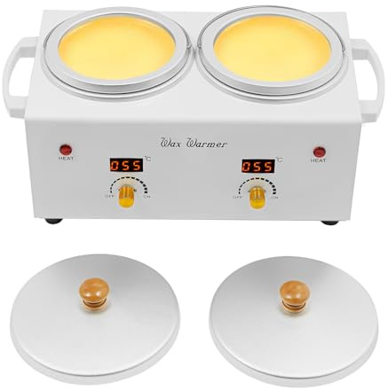 Czyurachel Vaxsmältare, 1 200 ml vaxmaskin med 2 krukor, 100 W varmvaxhårborttagning, vaxmaskin, LED-skärm, vaxsmältkruka, varmvaxapparat, EU-standard