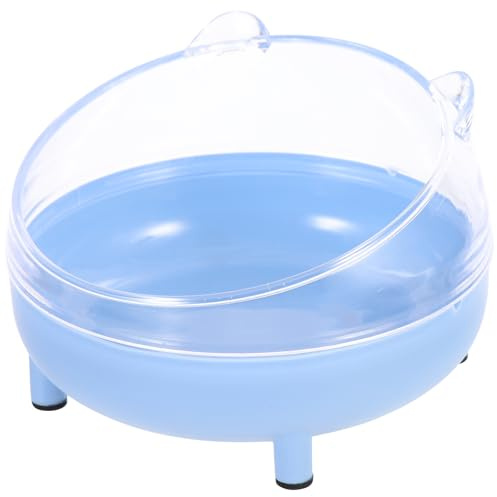 Lurrose Bañera Ligera y Confiable para Hámster y Chinchilla de Plástico Azul Superficie Suave para Jugar y Bañar Adecuada para Mascotas Pequeñas en Casa o Tienda de Mascotas