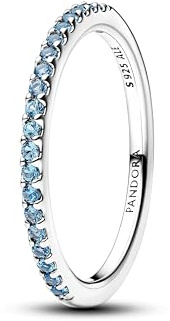 PANDORA Damen-Ring Silber Funkelndes Blau Halber Ewigkeits-Ring 192999C03