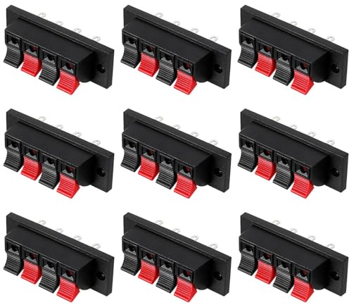 ifundom Connettore Altoparlanti 4 Vie a Morsetto, 10 Pezzi, Plastica | Struttura a Tazza Viti, Collegamento Cavo per Sound Box e Subwoofer Box, Ricambio Accessori