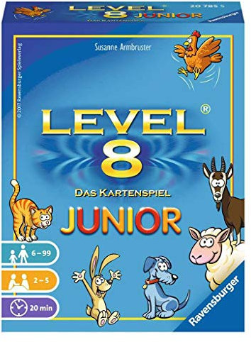 Ravensburger 20785 - Level 8 Junior, Kartenspiel ab 6 Jahren, Gesellschaftsspiel für 2-5 Spieler, Familienspiel, Junior Version