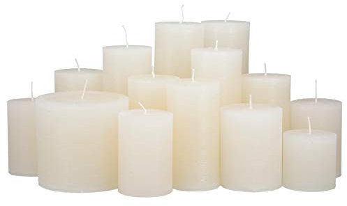 Premium Kerzenset 4,5 kg durchgefärbte Stumpenkerzen von Kerzenwelt 1. Wahl ohne Duft (elfenbein)