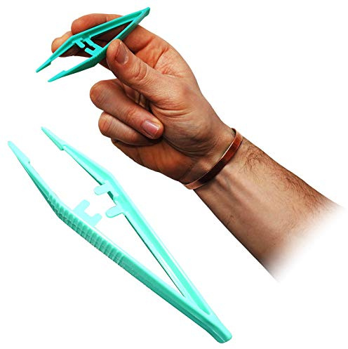 Qualicare 12.5cm Foreign Body Medical First Aid Disposable Plastic Tweezers - 10 Pack
