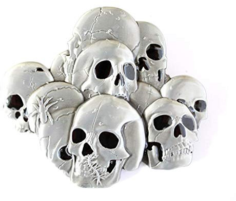 eeddoo® Gürtelschnalle - Skull Party - (Buckle für Wechselgürtel Damen & Herren | Belt Frauen Männer Oldschool Rockabilly Metall Totenkopf Tod Totenschädel Death)