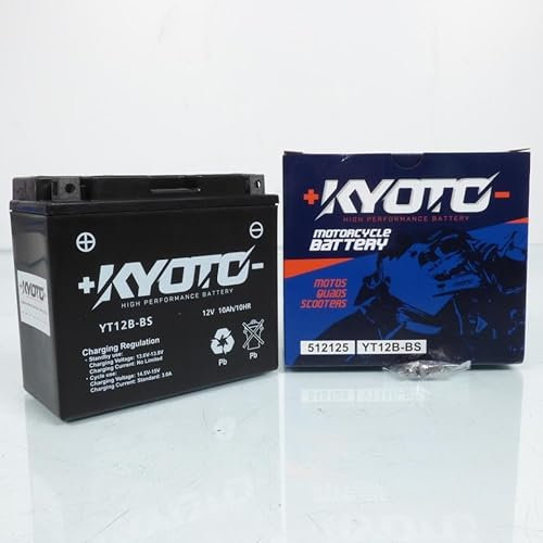 Batterie SLA Kyoto compatible avec Moto Yamaha 600 Fz6 Fazer N/S 2004 à 2007 YT12B-BS SLA / 12V 10Ah