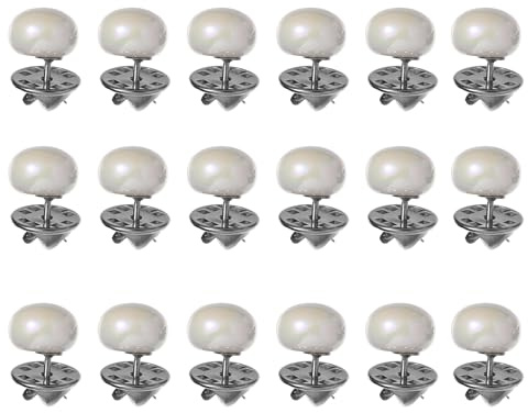 VALICLUD 20Pcs Frauen Hemd Brosche Tasten Perle Abdeckung Up Taste Pin Brosche Tasten Metall Krawatte Tacks Pin für Kleidung Kleid Liefert