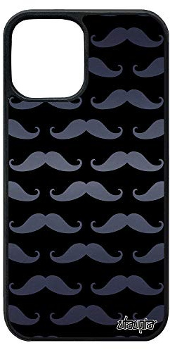 utaupia Coque pour iPhone 12 Pro Max Silicone Moustache Gris Telephone Pipe Vintage Mobile Housse Homme Noir Original Chapeau Melon Imprime