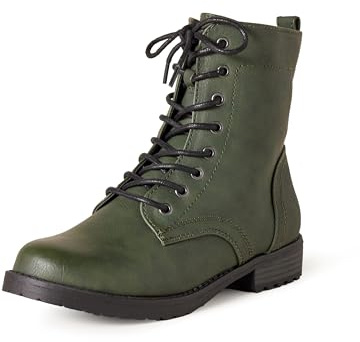 Amazon Essentials Damen Schnürschuh Combat Boot, Grün, 41 EU