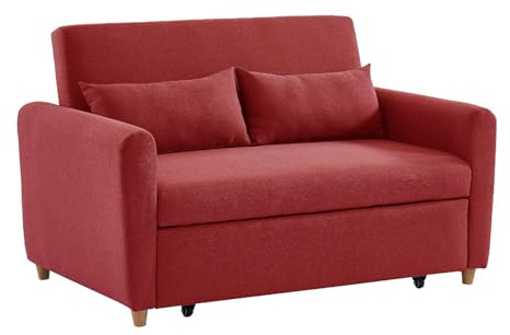 Ayla 2-Sitzer-Sofa fÃ Â ÂÂ Ã Â ÂÂ r 2 Personen, ausziehbar, Rot