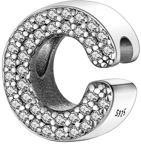 MULA Charms Anhänger Silber 925 für Armbänder, Buchstabe Charms A-Z Alphabet Kompatibel mit Europäischen Armbändern und Halskette für Frauen