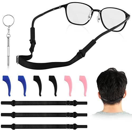 KINBOM 1 Set Glasses Straps Adjustable Eyeglass Retainer Glasses Non-slip Sport Glasses Band Sunglasses Strap No Tail Glass Strap Glasses Holder Glasses Hook for Men and Woman