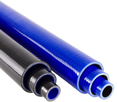 2 Stück | 50cm Silikonschlauch ID-Ø 125mm schwarz 200°C | GROSSE AUSWAHL | Ladeluft LLK Kühler Kühlmittel Kühlwasser Turbo-Lader Silikon Schlauch Druck-Schlauch Gummi Motor KFZ flexibel | PREMIUM