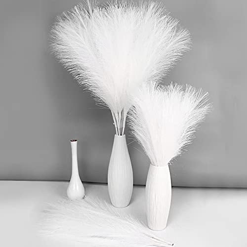 MAKHOT Weißes Pampasgras, flauschig, künstliches Pampasgras, weiß, klein, 76,2 cm, 5 Stück, Pampasgras, Blumenfüller für Bodenvasen, weiße Pampas für Valentinstag, Vasendekoration