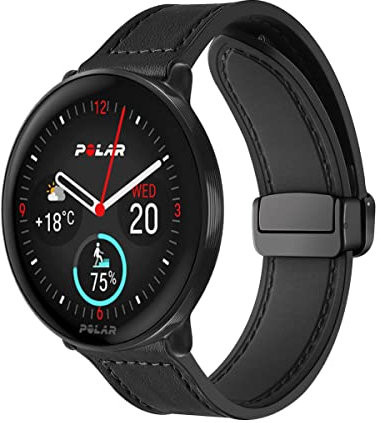 Magnetische Armbänder für Polar Ignite 3/ Ignite 2/ Ignite/Polar Unite/Polar Pacer Armband für Männer und Frauen, Magnetische Leder Silikon Hybrid Ersatzarmband (8)