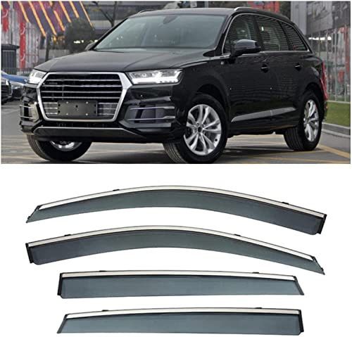 DIOTTI 4 Piezas Deflector Ventana Lateral para Audi Q7 2016-2021, Visera Ventana Lateral Coche Toldos Ventilación Visera Ventana Lateral