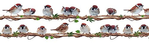 Dostear TapetenbordüRe Selbstklebende BordüRe Wand Wohnzimmer Tapeten Fliesenaufkleber Bad Dekoband Selbstklebend Brauner Vogel 2St 20x50cm