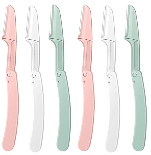 6Pcs Augenbrauen Rasierer Shaper Gesichtsrasierer Gesichtshaarentferner Trimmer Peeling Dermaplaning Tool Tragbare Augenbraue Faltbare Haarentferner Haar Pfirsich Fuzz Entferner für Frauen und Männer