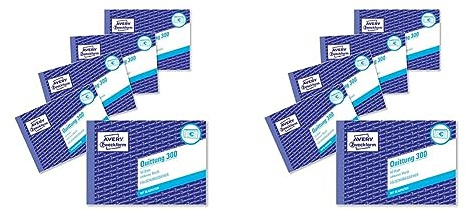 AVERY Zweckform 300-5 Quittungsblock (A6 quer, 50 Blatt, fälschungssicher, inkl. MwSt., mit 1 Blatt Blaupapier, für Deutschland und Österreich) 10er Pack weiß